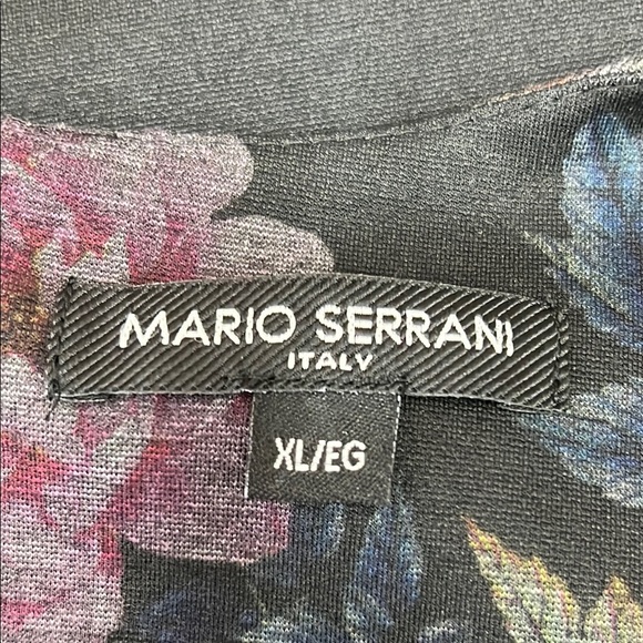 Mario Serrani Women’s Sheath Dress Size XL Black Knit W/Muted Floral Print NWT - Picture 2 of 11